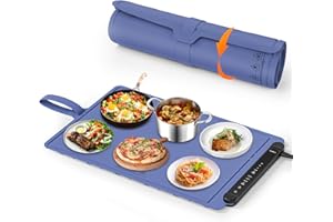ZCJSHX Warming Mat for Food Warmer Pad: Foldable Silicone Electric Warming Tray for Buffets Party - Fast Heating Portable Hot Plates for Countertop Kitchen Travel Home Outdoor Car Holiday Family Gifts Ideas