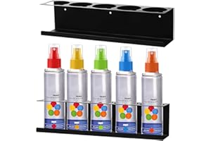 Cedilis 2 Pack Aerosol Spray Can Holder Rack, Wall-Mounted Steel Spray Can Organizer, Spray Paint Can Holder for Garage and Workspace, Black