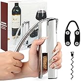 KAYCROWN Wine Opener, Stainless Steel Vertical Lever Corkscrew with Foil Cutter, Extra Spiral and Premium Gift Box, Wine Bottle Opener, Manual Wine Opener for Wine Tasting, Sommelier, Bartenders