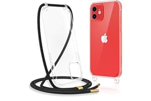 Caka Clear Case for iPhone 12/12 Pro, iPhone 12/12 Pro Case with Crossbody Strap Adjustable Neck Lanyard Shockproof Protective Case for iPhone 12/12 Pro 6.1 inches -Clear