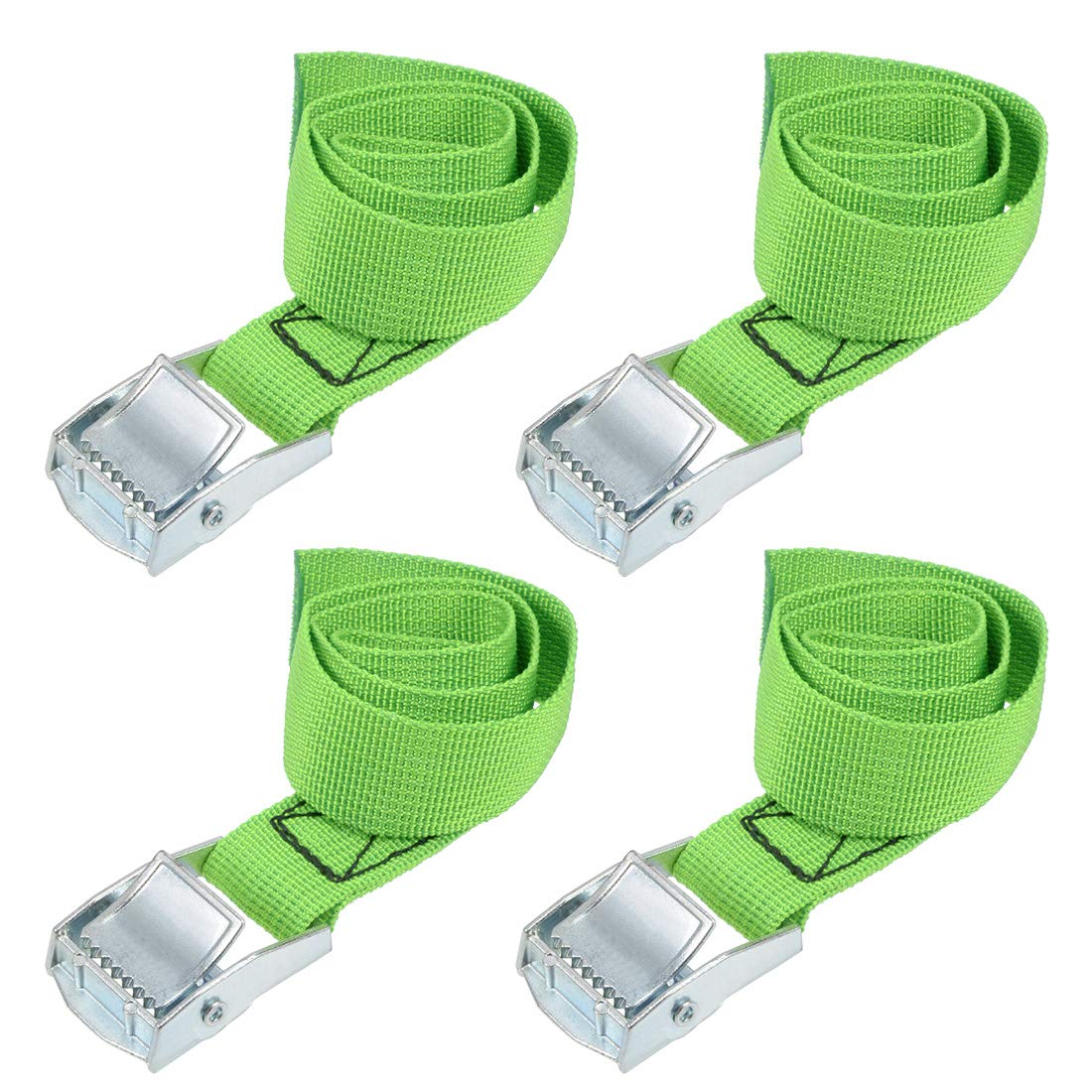sourcing map Tie Down Strap Cam Buckle Lashing Strap 1" x 1.6Ft 550lb 250Kg Load Polypropylene for Moving Securing Cargo, Green, Pack of 4