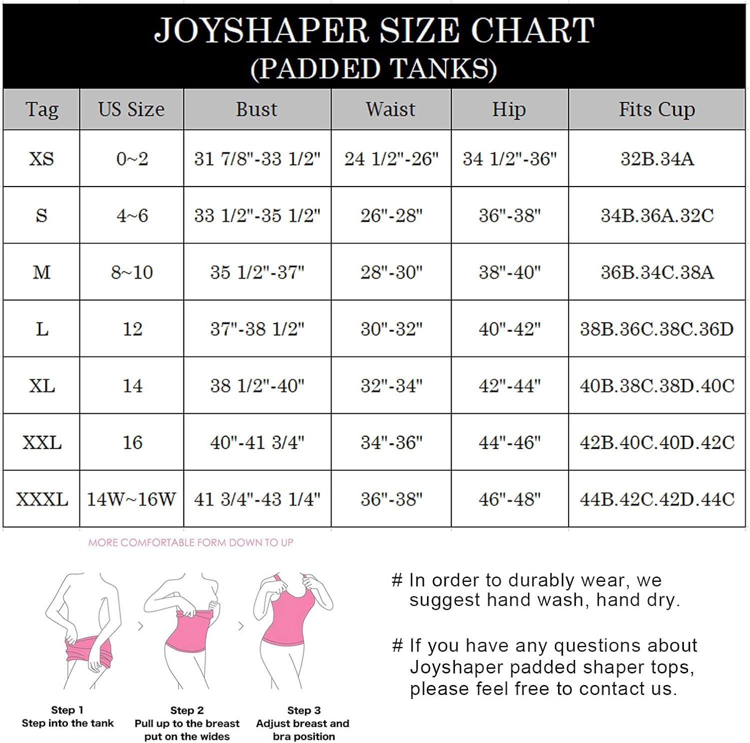 JOYSHAPER Women’s Shapewear Tank Top Tummy Control Cami Shaper Seamless Shaping Camisole Slimming Padded Tanks at  Women’s Clothing store