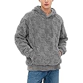 CHICASIMIR Mens Fuzzy Sherpa Pullover Hoodie Sweatshirts Long Sleeve Front Pocket Fall Outwear Winter Hooded