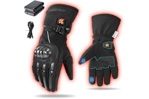 GUMOCH Heated Motorcycle Gloves for Men & Women - 7.4V 3000mAh Rechargeable Batteries, Electric, Touchscreen, Waterproof, Windproof, Non-Slip, Skiing, Cycling, Fishing
