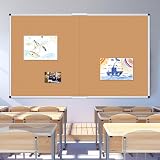 VIZ-PRO Large Cork Bulletin Board 150 x 120 cm Foldable Silver Aluminium Frame view 6