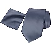 Spring Notion Men's Solid Color Satin Microfiber Tie and Handkerchief Set