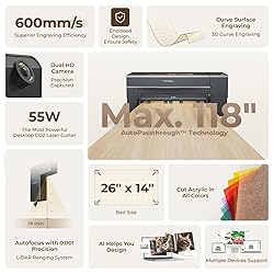 xTool P2 55W CO2 Laser Cutter, Smart Desktop CO2