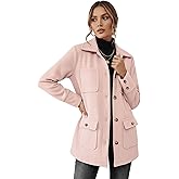 winkbay Women's Button Down Shacket Jacket Long Sleeve Collared Loose Dressy Casual Coat with Pockets