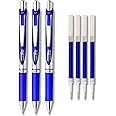 Pentel EnerGel Deluxe RTX Liquid Gel Ink Pen Set Kit, Pack of 3 with 4 Refills (Blue - 0.7mm)