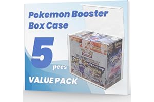 HOUSYLOVE Booster Box Case (5pack) - Clear Storage Box for Pokemon Booster Box, 0.50mm Thick, 5.5 x 3.2 x 4.8 inches, 5 Count