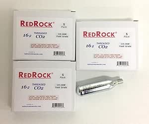 16g CO2 cartridges with 15-pack threaded inflation support for valves