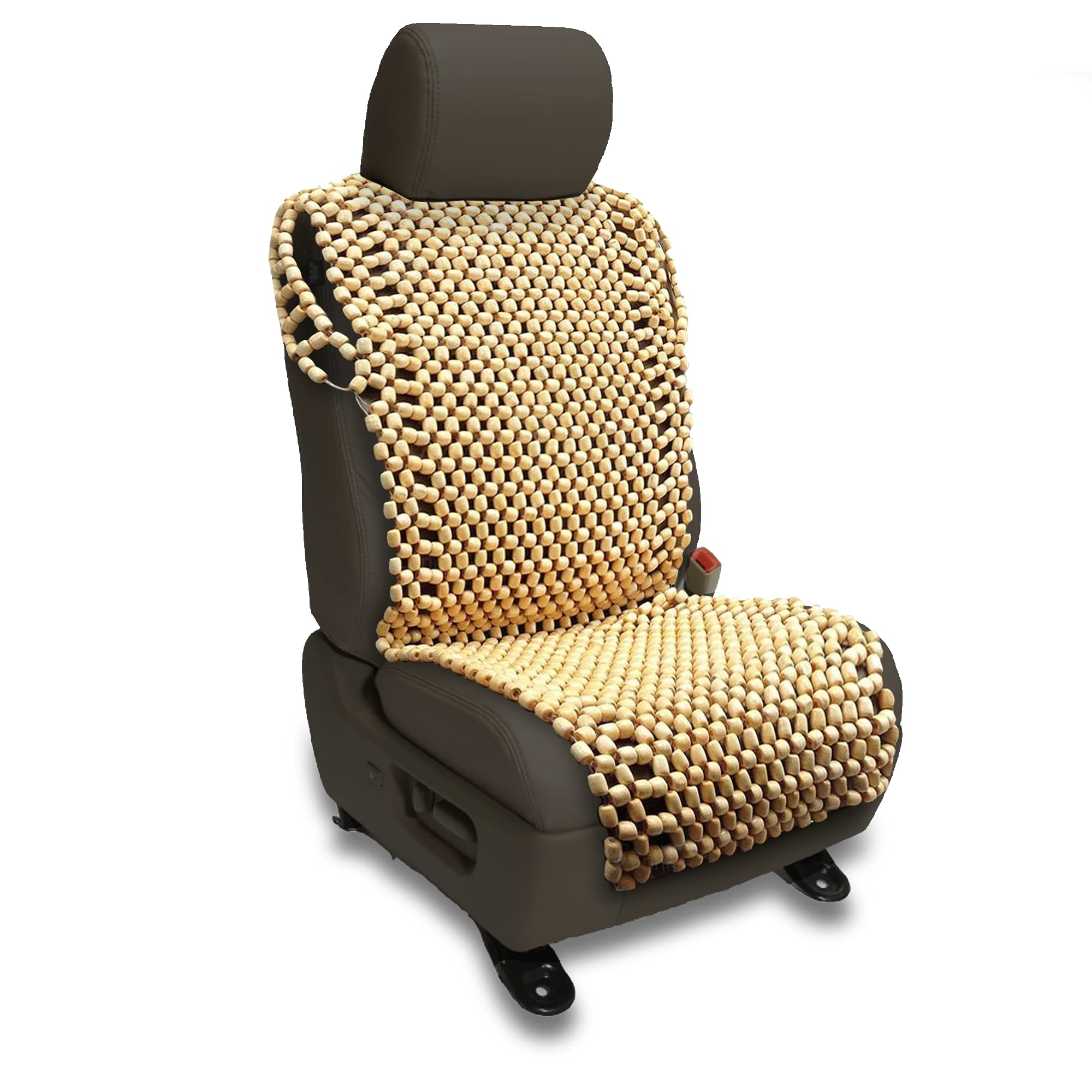 Photo 1 of Zento Deals Natural Royal Wood Bead Seat Cover Massage Cool Premium Comfort Cushion- Reduces Fatigue The Car or Truck or Your Office Chair