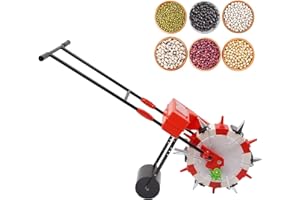 SOOTVP Manual Seeder Hand-Push Garden Seeder, 6 Nozzles Hand Push Garden Seeder Roller, Peanut Corn Bean Planter Precision Garden Push Seeder Machine, 10.24in Spacing
