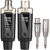 Depusheng T9 Wireless guitar transmitter receiver, Wireless Microphone Transmitter Receiver XLR Microphone Wireless System for Dynamic and condenser Microphone Audio Mixer, With 48V phantom power