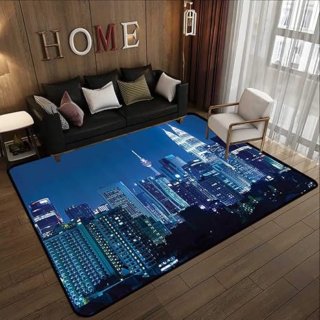 Amazon Com Indoor Outdoor Rugs Fabric Kuala Lumpur Skyline