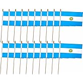 20 Pack Argentina Flags Argentine Stick Flag Small Mini Handheld Flags with 12.6inch Wooden Poles for National Day,World Cup,Sports Events, Party Decorations (5×8 Inches)
