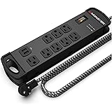 Monster Pro MI Professional Surge Protector Power Strip with Fireproof MOV Technology for Computers, Amplifiers, Pedal Boards