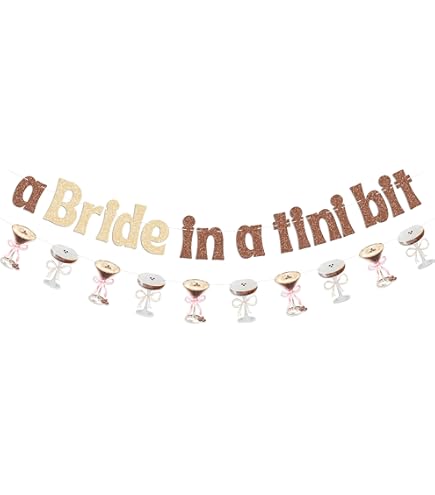 Guirlande Décorative Espresso Martini - 4 Bannières Avec Nœuds, 3 M De Long - Thème Cocktail Pour Enterrement De Vie De Jeune Fille - 7