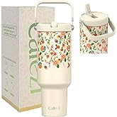 Cafezi 40 oz Tumbler with Lid and Straw, Stainless Steel Vacuum Insulated Tumblers with Flip Straw and Top Handle, Reusable Insulated Water Bottle for Home, Office, Leakproof, Fit in Cup Holder