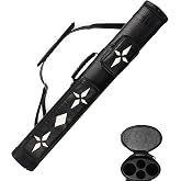 GSE 2x2 Hard Pool Cue Case, Holds 2 Butts and 2 Shafts, Several Colors | Leatherette Billiard Cue Case, Two Zipper Pockets, Adjustable Shoulder Straps, Pool Stick Carrying Bag for Men and Women