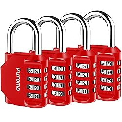 Puroma 4 Pack Combination Lock for Locker 4 Digit