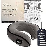 ARniwer Bluetooth Music Semicircular 360° Neck Pillow Plus Wireless Bluetooth Speaker Suitable Airplane,Train,Car,Office,Outdoor Camping for Sleeping, Resting The Best Travel Essentials. (Dark Gray)