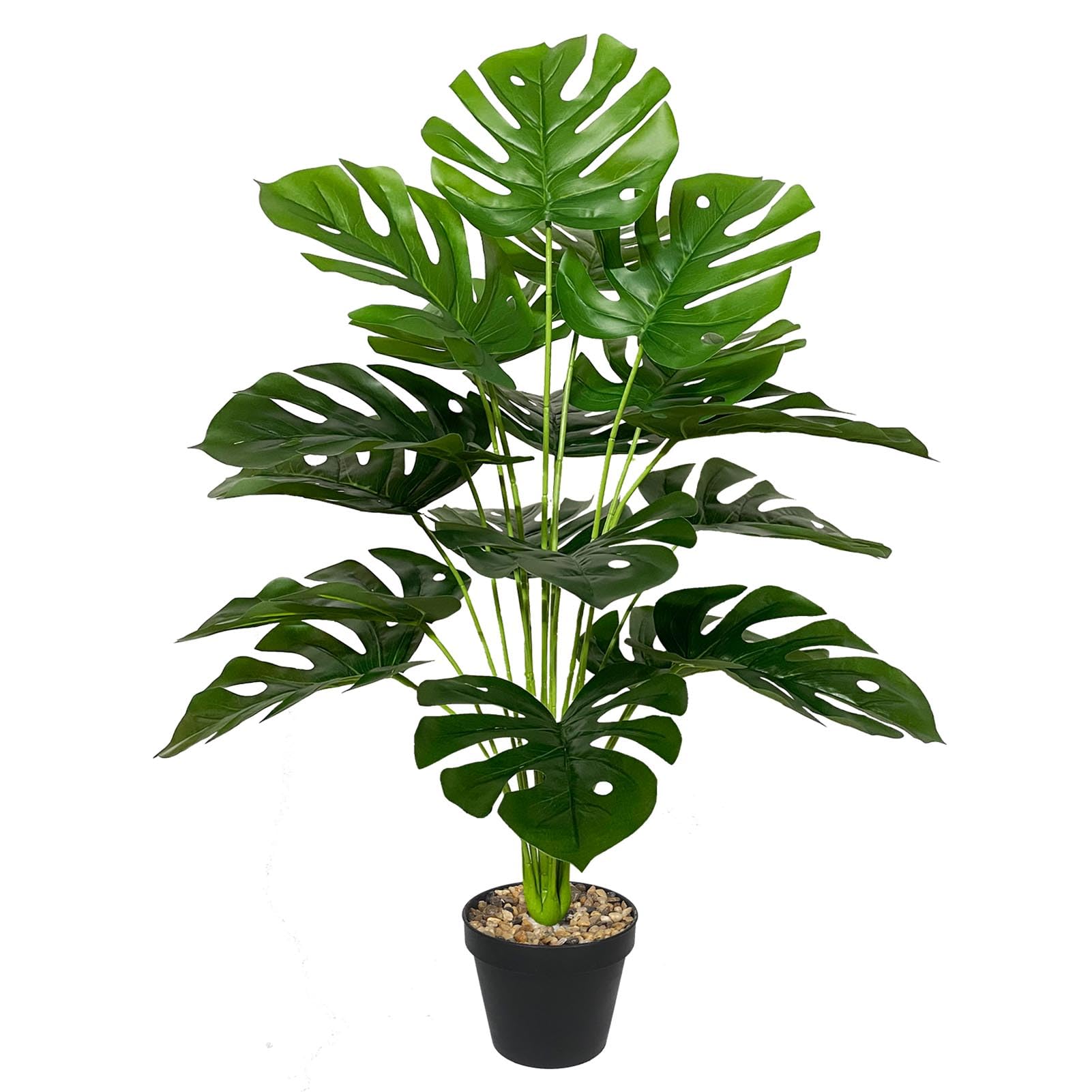 AIVORIUY Artificial Plant in Pot Fake Tree Trunks Leaves Faux Potted for Indoor Outdoor Modern Decoration Home Office Living Room Bedroom Balcony Housewarming Gift (75cm Large Monstera Palm)