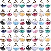 DIYEAH Glass Ball Charms with Star Sequins for Jewelry Making Small 0.78 Inch Pendants for Earrings Necklaces Diy Craft Projects Unique Hanging Decorations