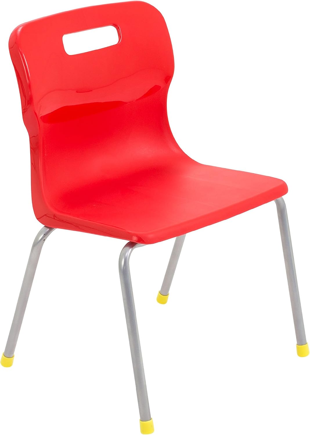 Titan 4 Leg Classroom Chair, Plastic, Red, Size 3