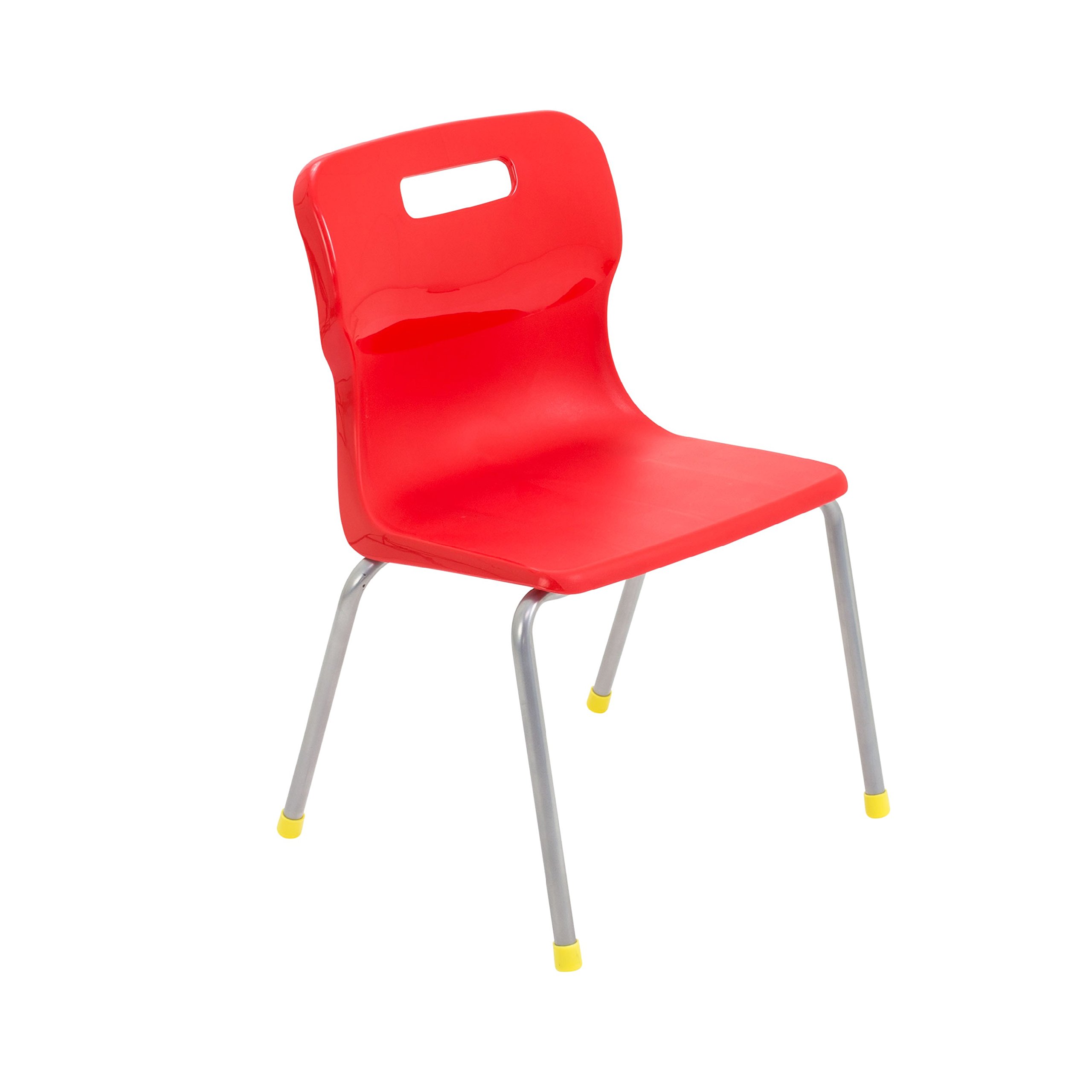 Titan 4 Leg Classroom Chair, Plastic, Red, Size 3