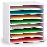 Juexica 9 Tier Scrapbook Paper Trays Organizer 14.2 x 10 x 15.4 Inch Stackable Paper Storage for Desk Desktop File Organizer for Home Office Classroom Decorations