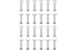 PATIKIL 24 Sets Chicago Screws, 4x20mm(DxH) Chicago Screws Phillips Binding Post Screw Bolts Leather Rivets 304 Stainless Steel Fasteners for Leather Belt Scrapbook Photo Albums, Silver