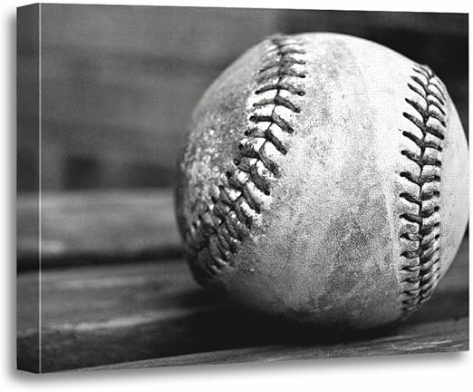 Amazon Com Torass Canvas Wall Art Print Black Baseball White Laces Sports Ball Artwork For Home Decor 12 X 16 Posters Prints