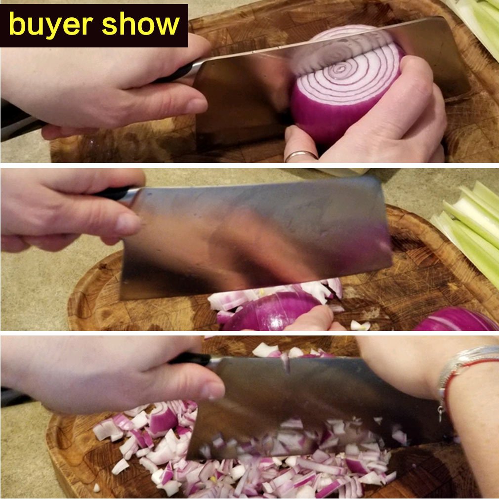 DESLON Chinese Cleaver, Butcher Knife German High Carbon Stainless Steel Meat Cleaver Kitchen Knife