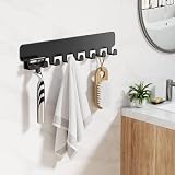 pickpiff Key Holder Wall Mount 8 Hooks Adhesive No Drill Black view 4