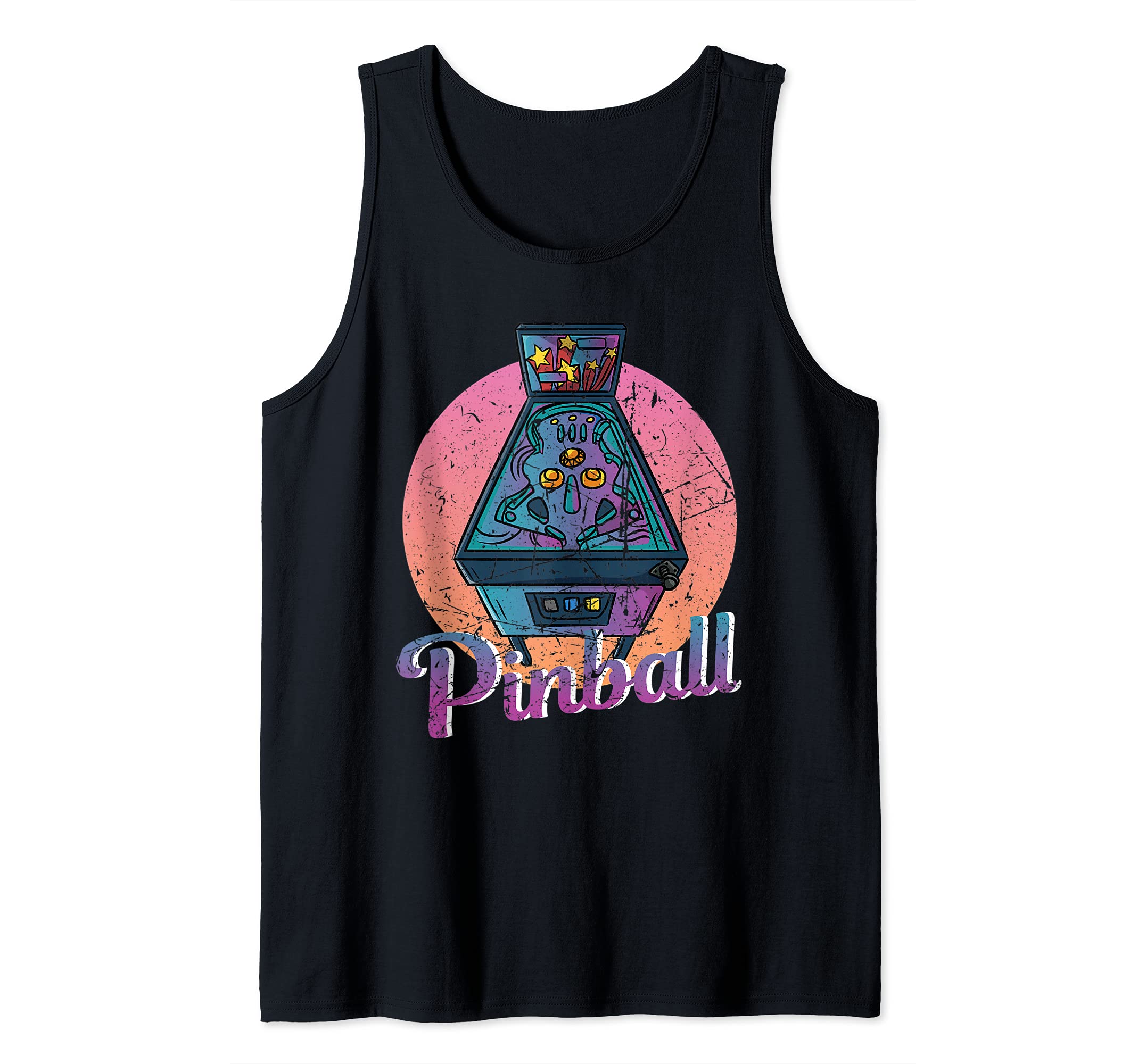 Retro Vintage Arcade Gift - Distressed Look Pinball Tank Top