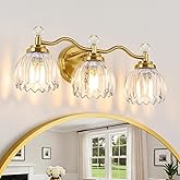 AMZERA 3-Light Bathroom Light Fixtures Vanity Lights for Bathroom, Wall Lights for Mirror | Clear Glass Shade | Bulbs Not Inc