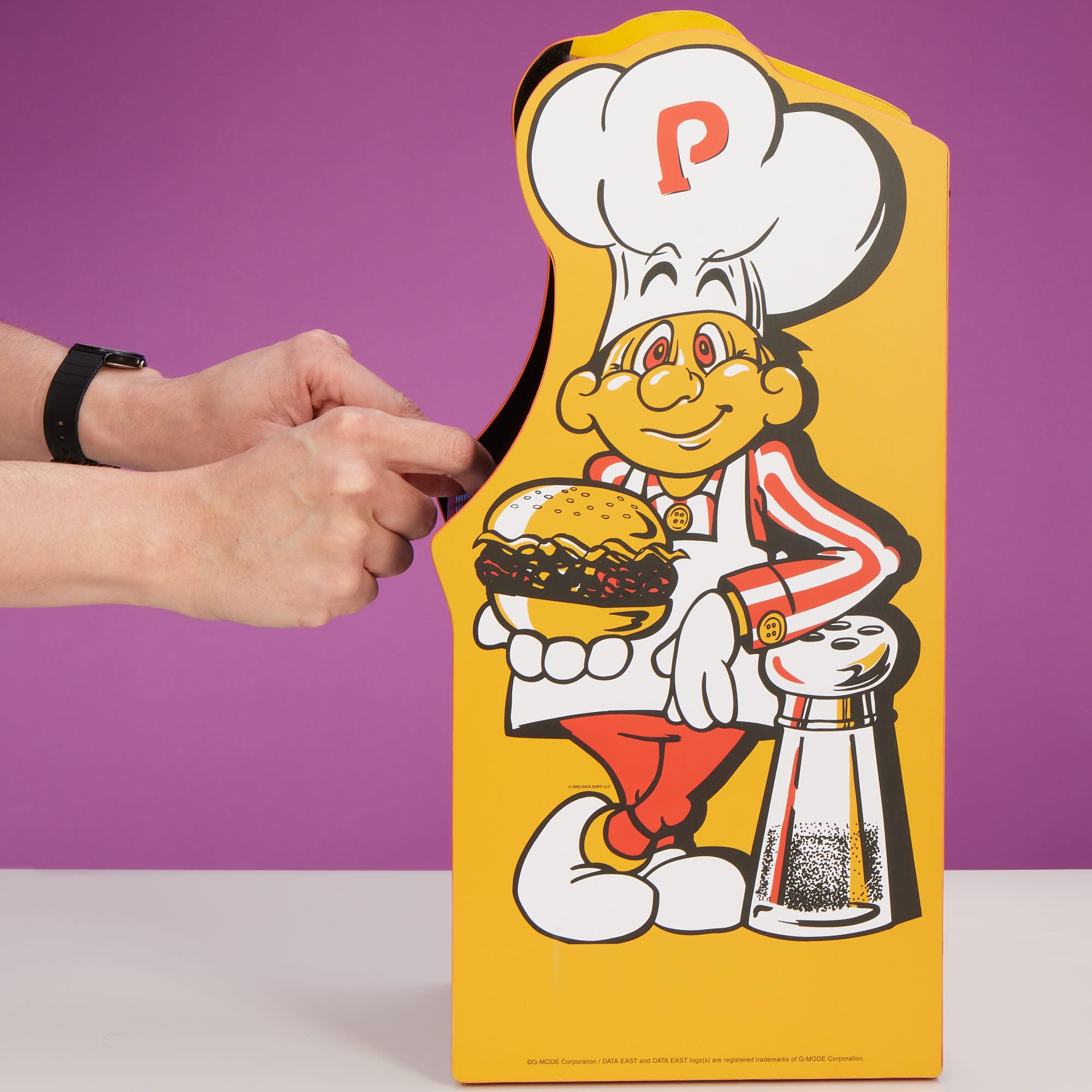 Numskull Quarter Arcades Burger Time Collector's Edition Mini Arcade - Retro 1/4 Scale Authentic Wooden Replica, Original ROM, DIP Switch Access, 5