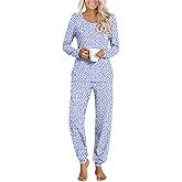 HOTGIFT Long Sleeve Crew Neck Comfy Pajamas Set