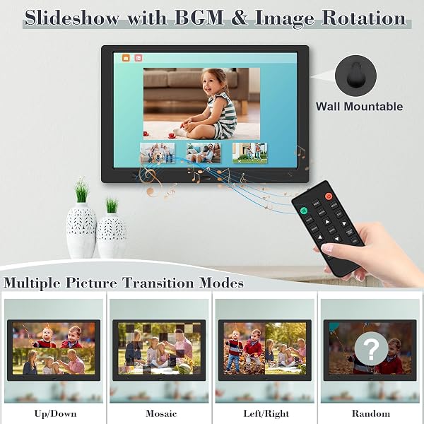 KECAG 10.1″ DIGITAL PICTURE FRAME, 1080P IPS DIGITAL PHOTO FRAME, NO WIFI/APP NEEDED, PLUG & PLAY SD CARD & USB, REMOTE & MOTION SENSOR, PHOTOS/VIDEOS/MUSIC, FREE 32GB USB