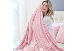 CHOSHOME Cooling Blanket for Hot Sleepers Lightweight Summer Cold Thin Blankets for Sleeping, Hot Flashes Night Sweats, Soft Blanket for Bed, King Size, Pink