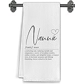 Elefeltclave Nannie Grandma Kitchen Towels,Grandma Gifts from Grandkids Dish Tea Towels,Nannie Grandmother Gifts for Birthday Christmas Decorative Hand Towel for Kitchen Bathroom,16x24 Inch