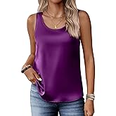 Zeagoo Silk Satin Tank Tops for Women Scoop Neck Sleeveless Camisole Tops 2026 Summer Basic Blouses