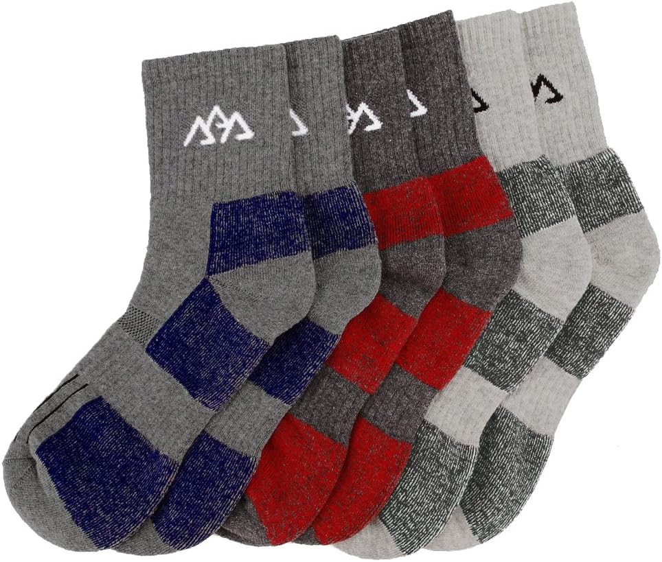 Set of 3 Men's Hiking Camping Trekking Socks,Quick Drying and Moisture Wicking Socks for Camping,Full Thickness Micro Crew For Trekking Mountaineering ,Trekking Mountaineering by VeBox