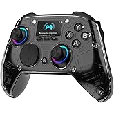 AOC PC Controller — Interactive Screen Wireless Controller Compatible with PC/Switch/Switch 2/iOS/Android, Hall Effect Joystick & Triggers, RGB Lighting, Adjustable Vibration/Turbo, 1000mAh Battery(Black)