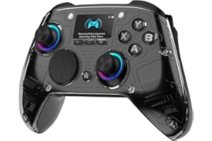 AOC Interactive Screen PC Controller — Wireless Controller Compatible with PC/Switch/Switch 2/iOS/Android, Hall Effect Joystick & Triggers, RGB Lighting, Adjustable Vibration/Turbo, 1000mAh Battery(Black)