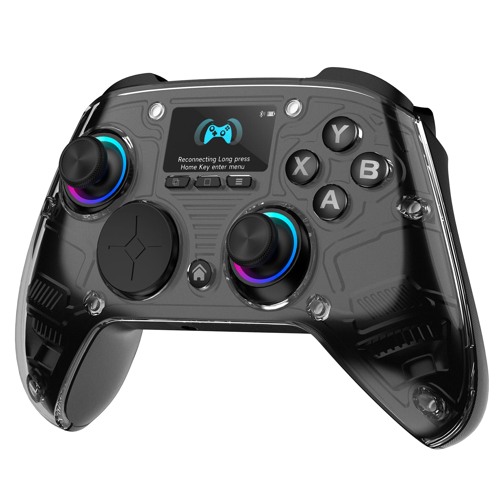 Photo 1 of AOC PC Controller — Interactive Screen Wireless Controller Compatible with PC/Switch/Switch 2/iOS/Android, Hall Effect Joystick & Triggers, RGB Lighting, Adjustable Vibration/Turbo, 1000mAh Battery(Black)