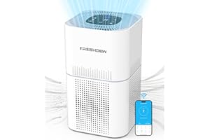Air Purifier for Home Large Room,FRESHDEW H13 True HEPA Filter,Smart Wi-Fi Air Purifier up to 1430 Ft², Air Purifier for Bedroom with PM 2.5 Display for Pet Odor, Dust, Smoke, Wildfire (AP302 WiFi)