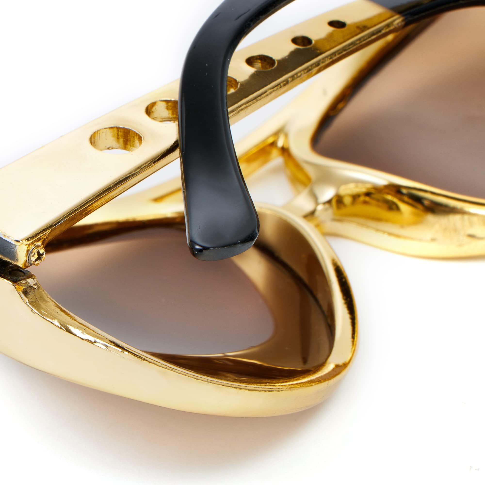 Spooktacular Creations Gold Sunglasses Disco Glasses, 50’s 60’s 70's Glasses for Halloween Party Costume Rockstar Accessories, Gold Celebrity Sunglasses for women and men