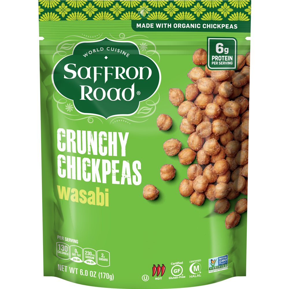 Saffron Road Crunchy Chickpeas, Wasabi, 6 Ounce